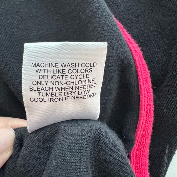 Juicy Couture Black & Pink Terry Cloth Midi Dress W Slit Size Large - Picture 5 of 9